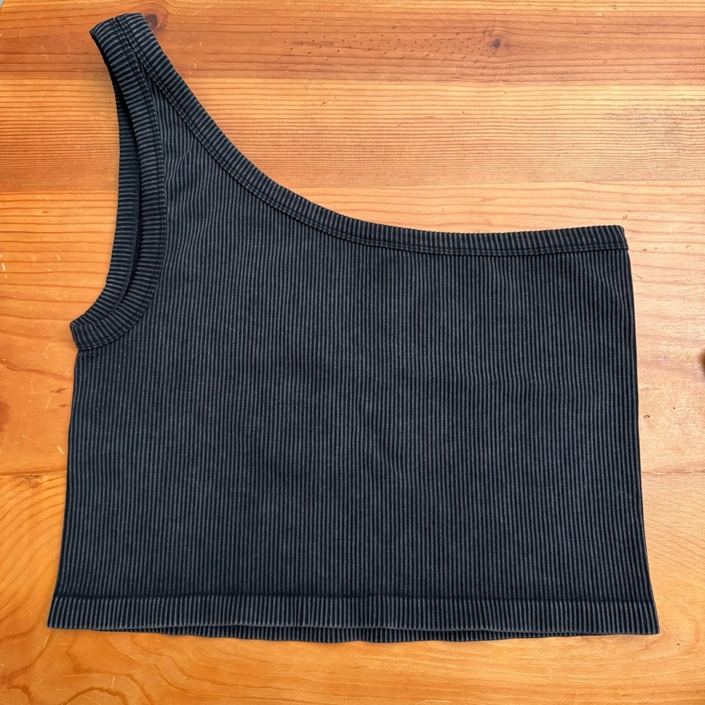 Savvi Josie One Shoulder Top, Black, Size XL/2X